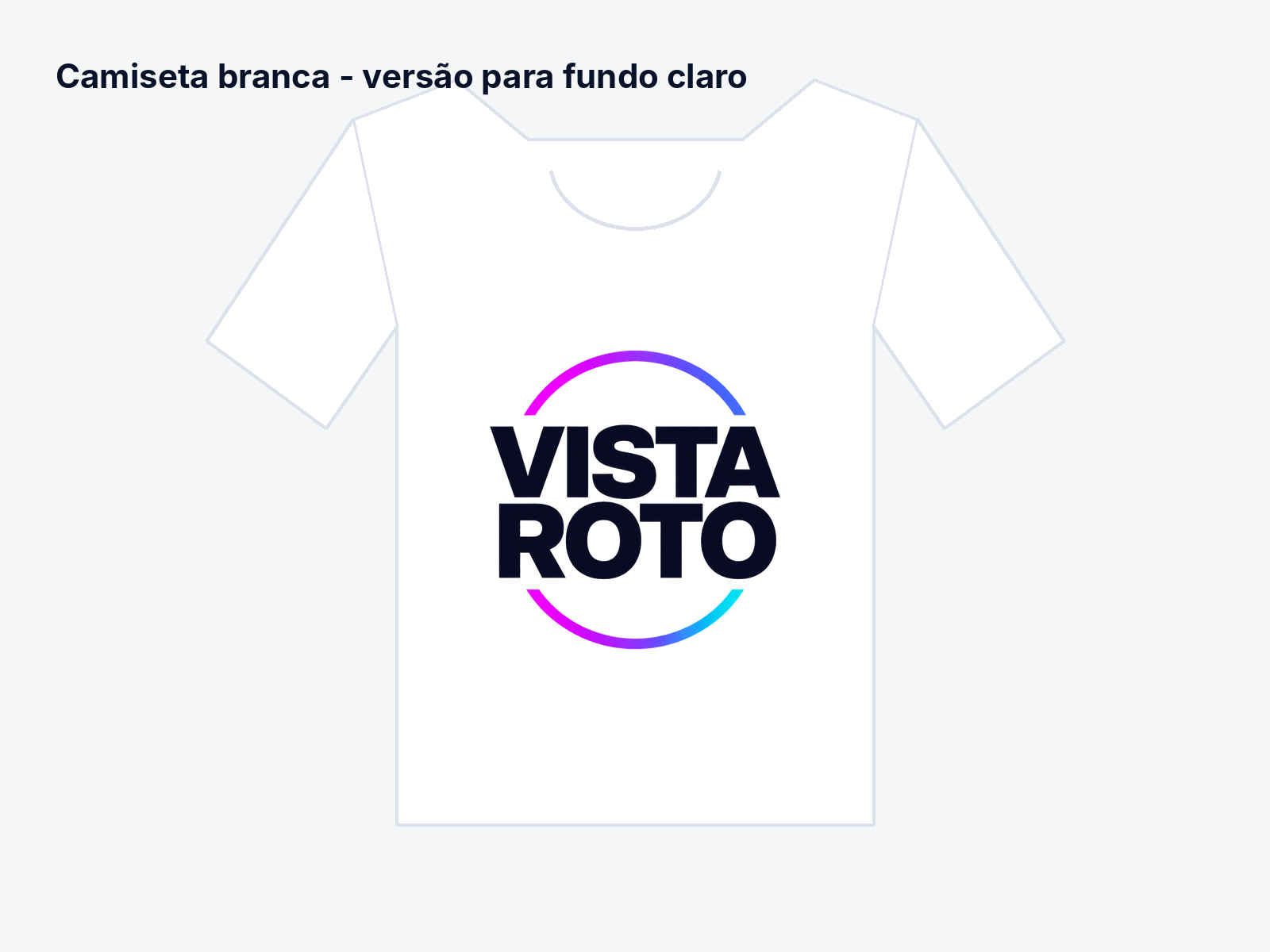Mockup leve de camiseta Vista Roto branca com logo redonda oficial