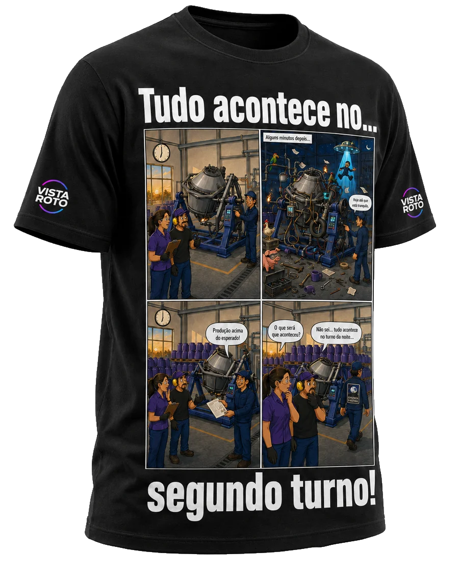 Mockup leve de camiseta Vista Roto com estampa técnica